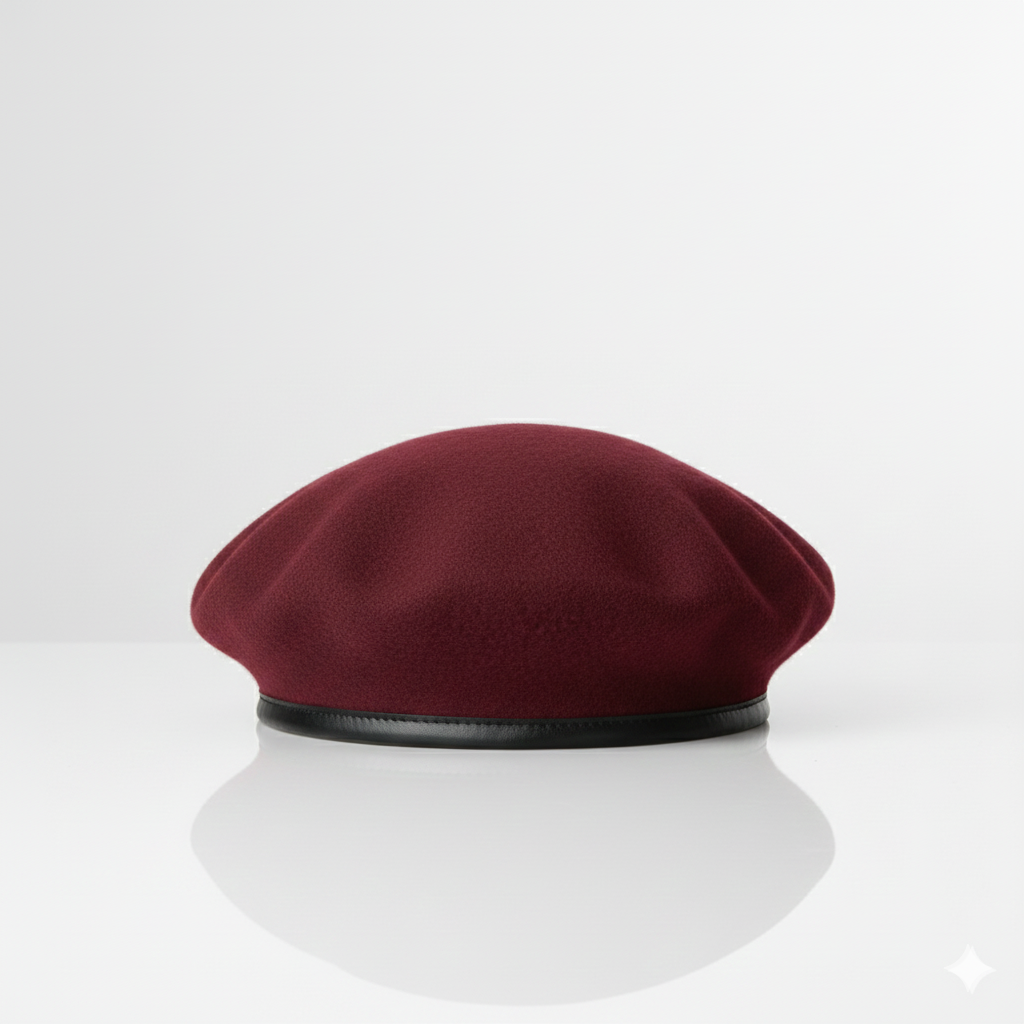Béret Militaire Bordeaux en Laine