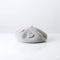 Béret Gris à Cœurs Femme en Laine