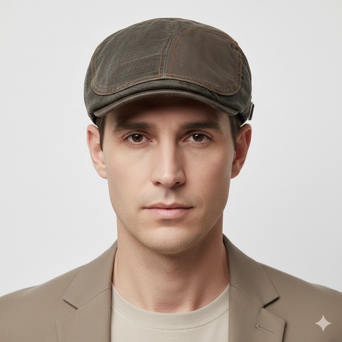 Béret Anglais Kaki Foncé en Coton