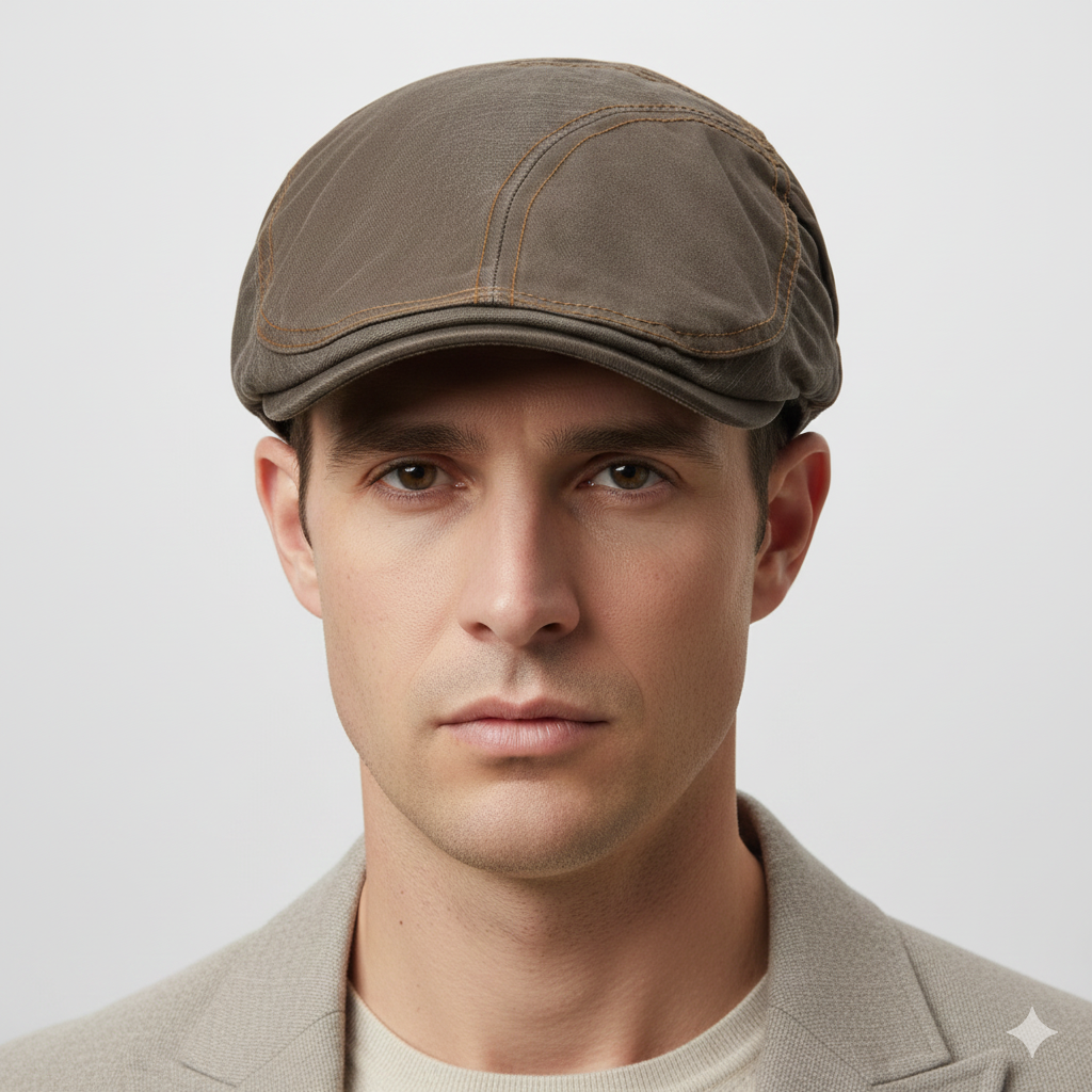 Béret Anglais Marron en Coton