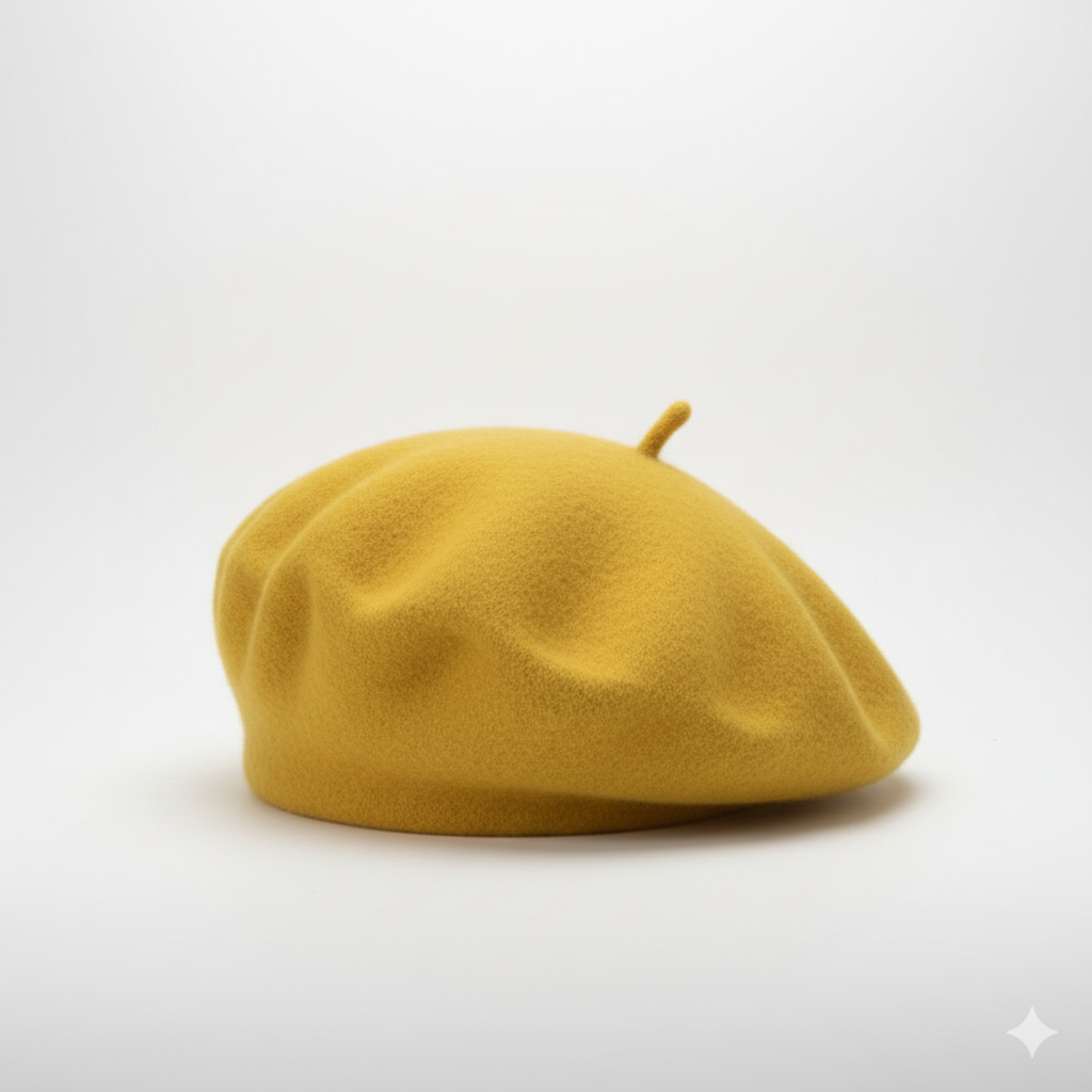 Béret Enfant Jaune en Maille