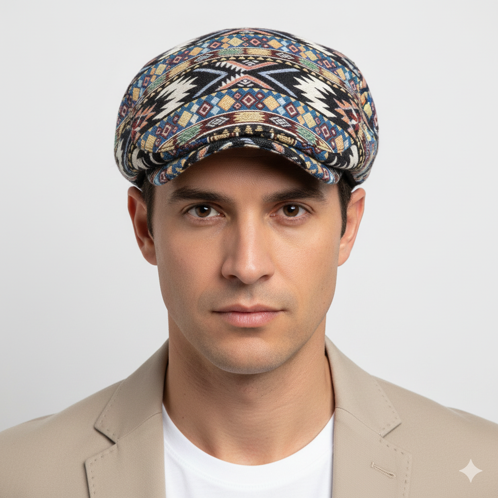 Béret Anglais à Motifs Ethniques