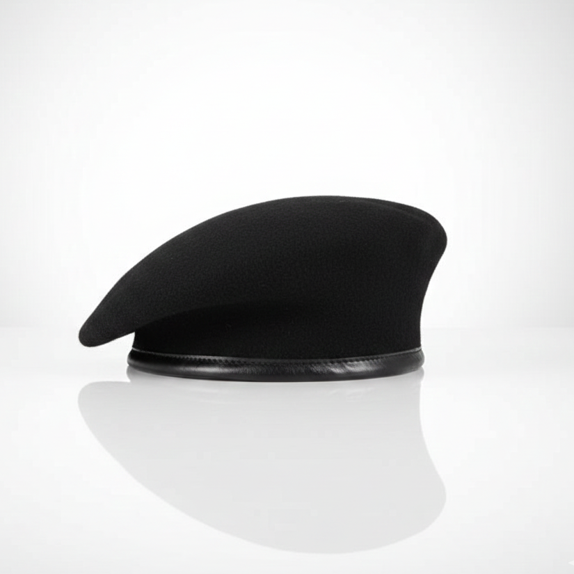Béret Militaire Noir Uni
