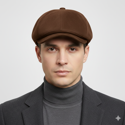 Béret Anglais Marron en Cuir