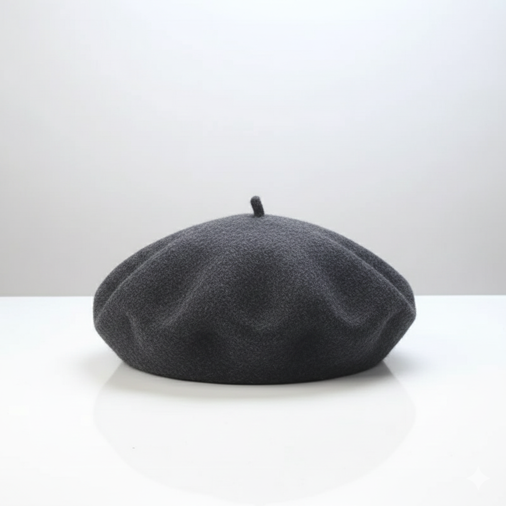 Béret Basque Femme Gris Foncé en Laine