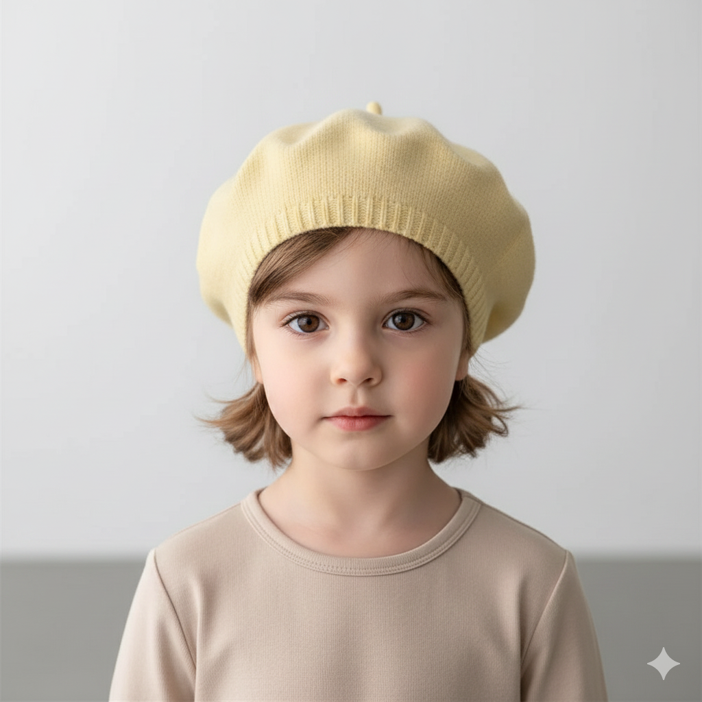 Béret Enfant écru en maille