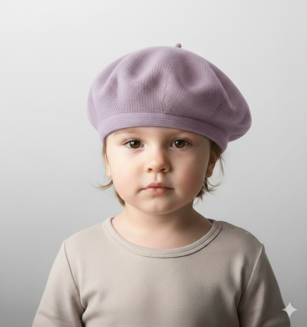 Béret Bébé Mauve en Maille