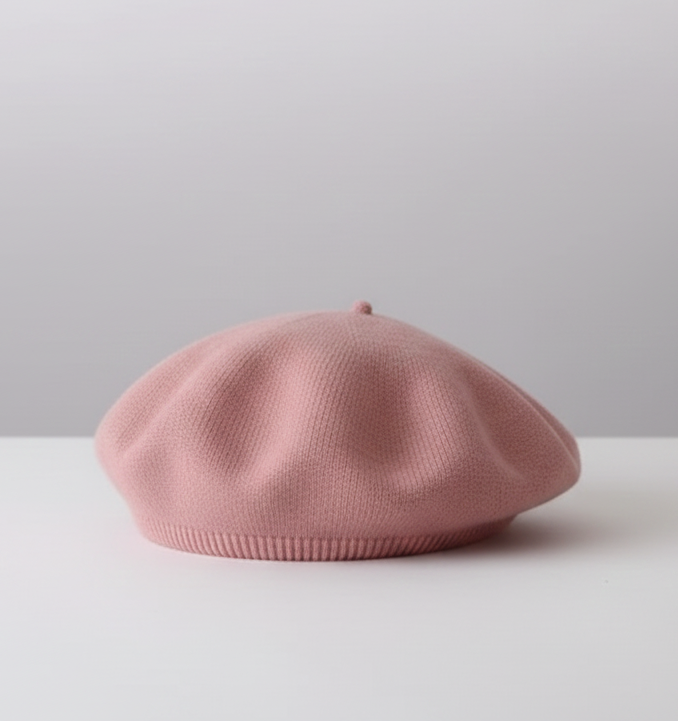 Béret Bébé Rose en Maille
