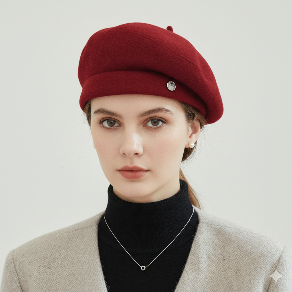 Béret Basque Rouge Femme en Laine