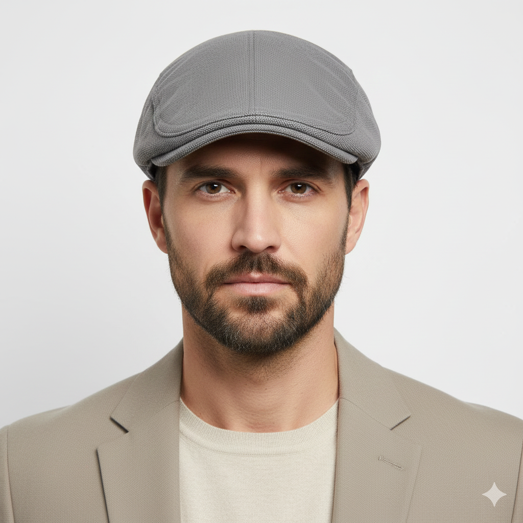 Béret Anglais Gris Clair Ajustable