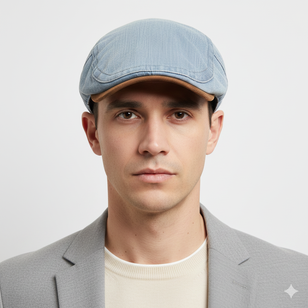 Béret Anglais Bleu Clair Denim