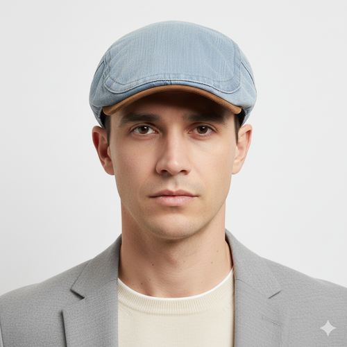 Béret Anglais Bleu Clair Denim