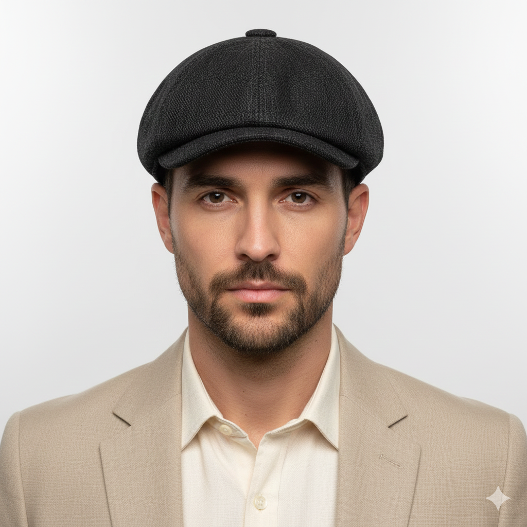 Béret Gavroche Noir Uni