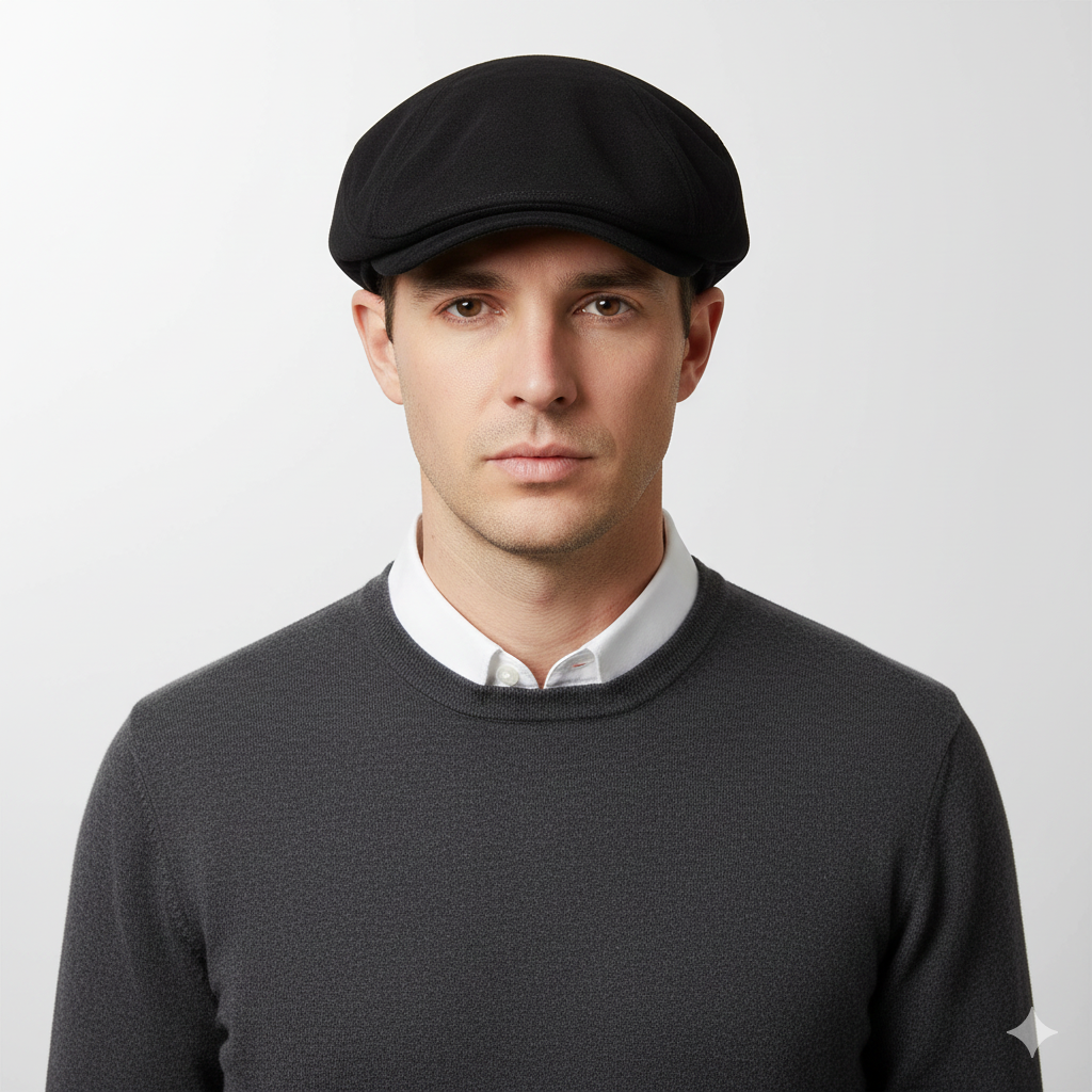 Béret Anglais Noir en Velours