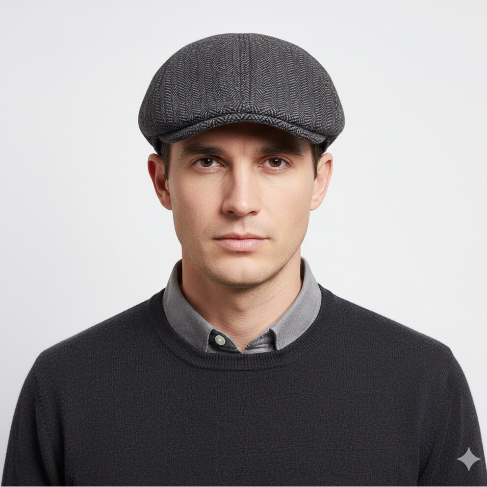 Béret à Chevrons Gris Foncé