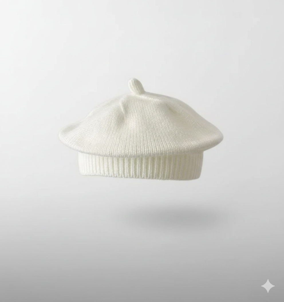 Béret Bébé Blanc en Maille