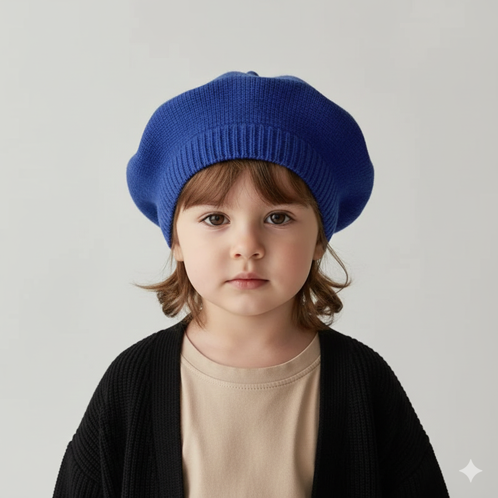 Béret Bébé Bleu en Maille