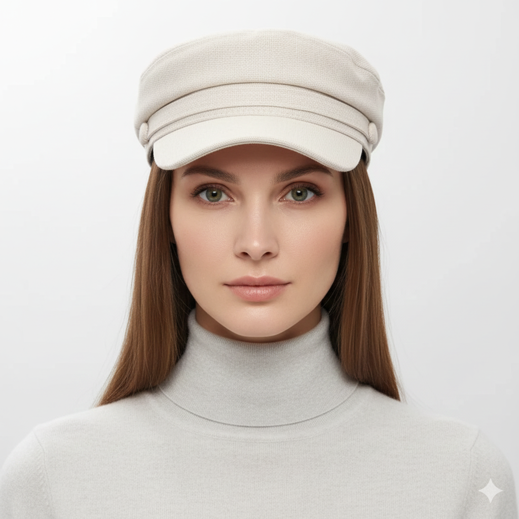 Béret Femme Beige à Visière