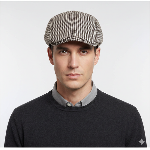 Béret à Carreaux Marron et Beige