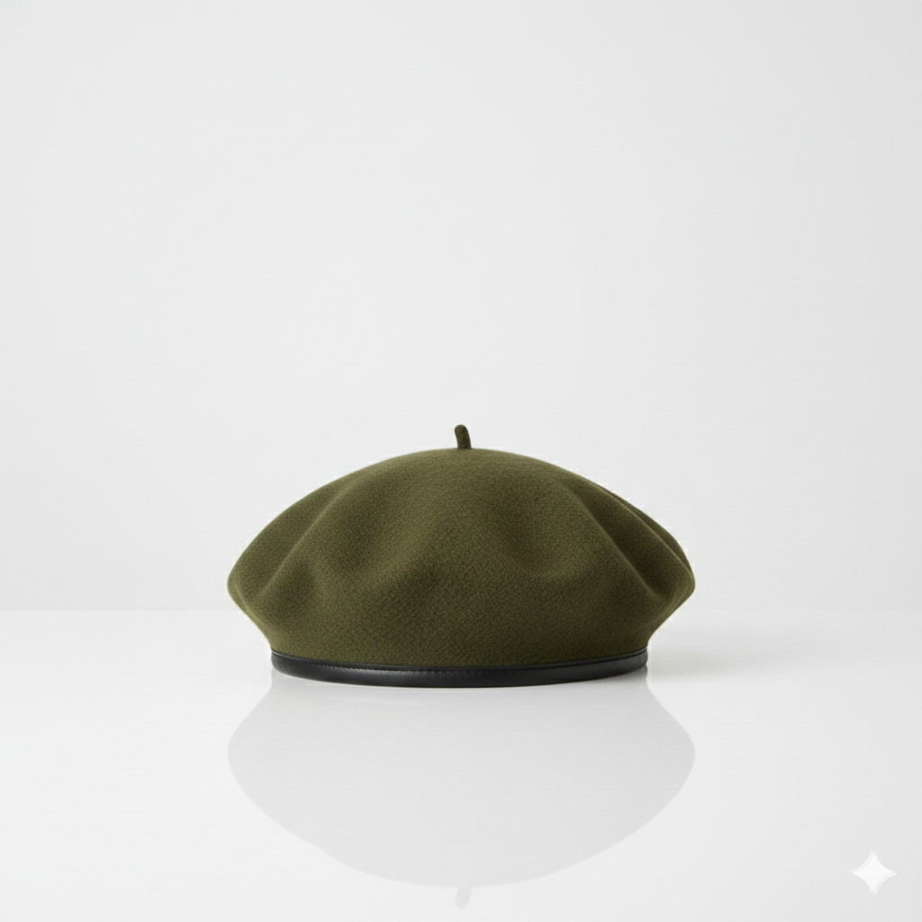 Béret Militaire Vert Foncé en Laine