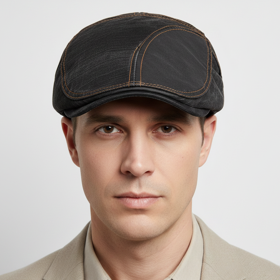 Béret Anglais Noir en Coton