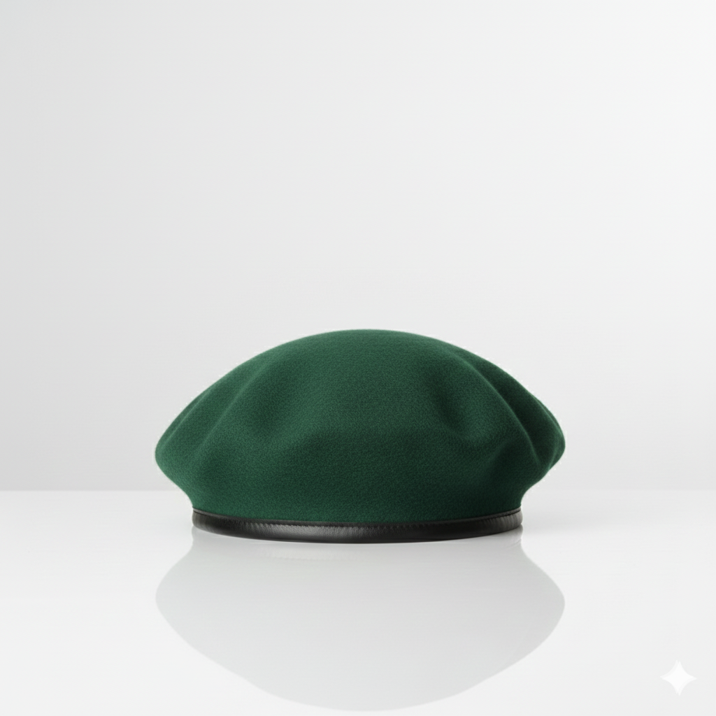 Béret Militaire en Laine Vert