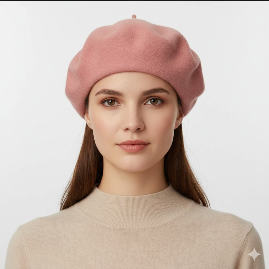 Béret Basque Femme Rose en Laine