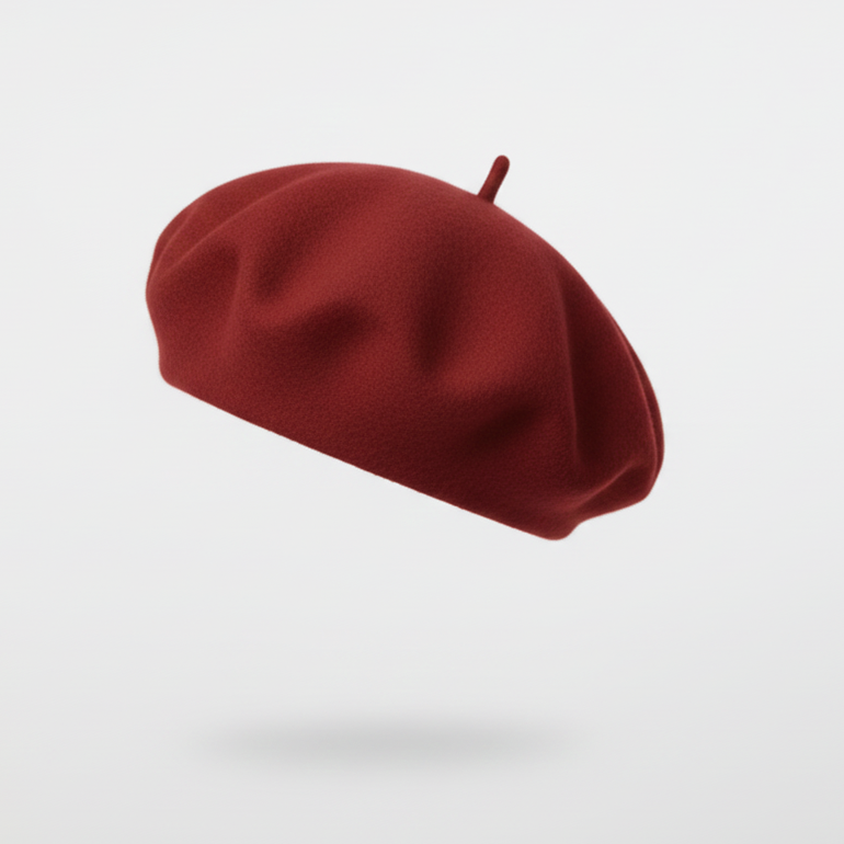 Béret Femme Rouge en Laine