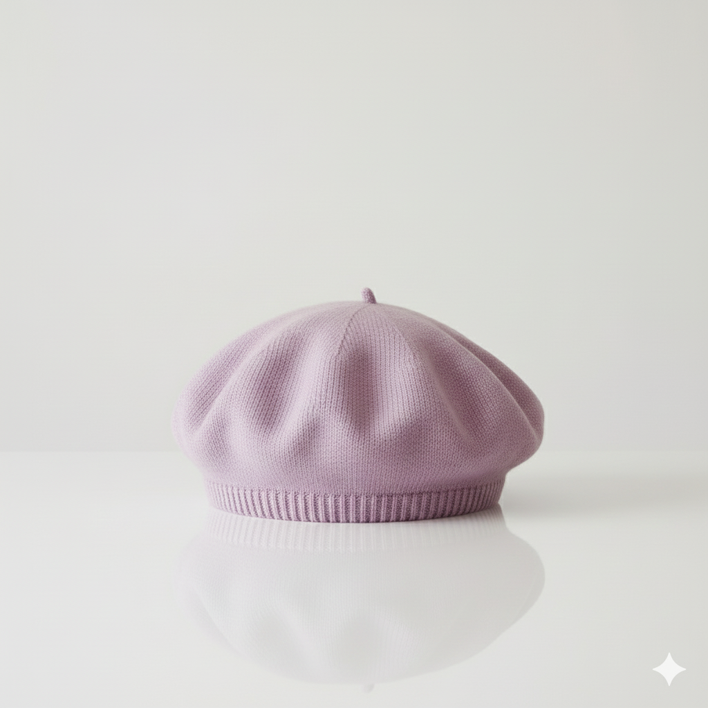 Béret Bébé Mauve en Maille