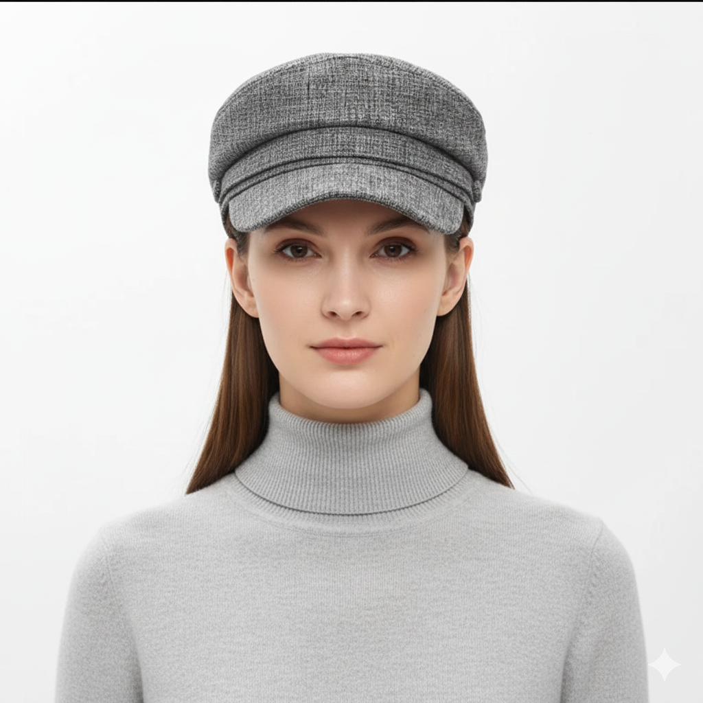 Béret Femme Gris à Visière
