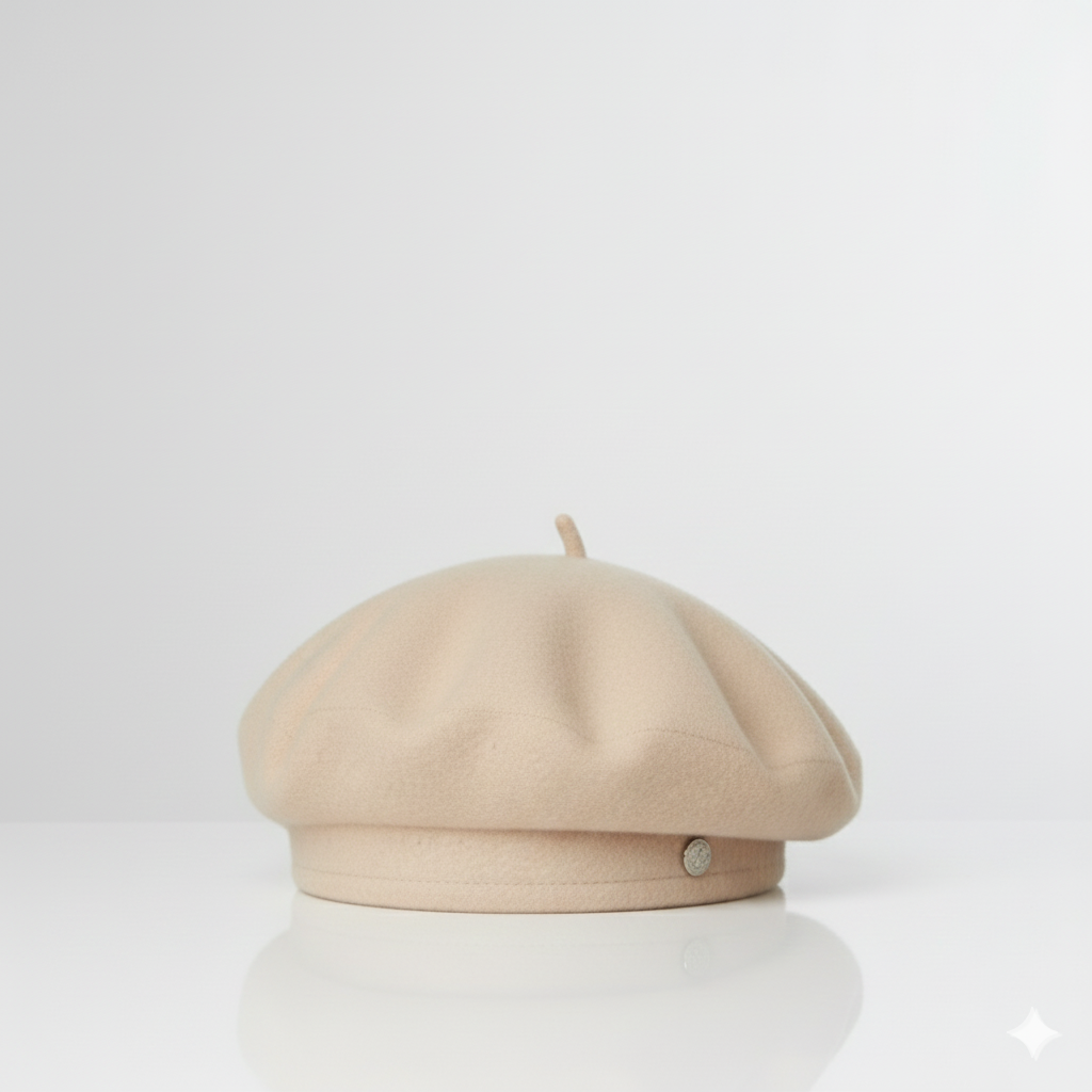 Béret Basque Beige Femme en Laine