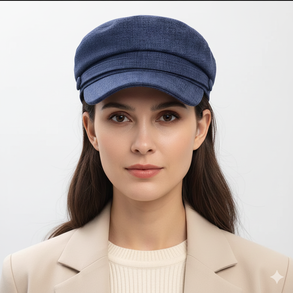 Béret Militaire Femme Bleu en Coton