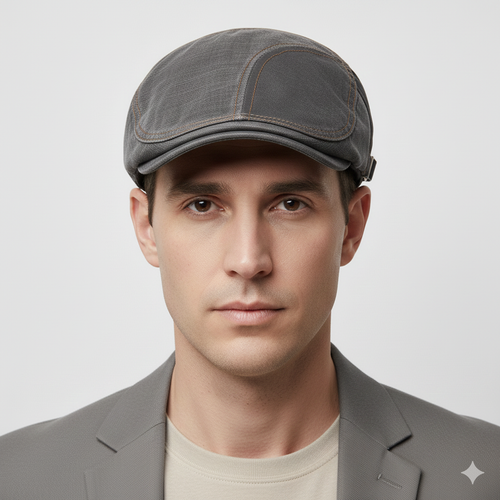Béret Anglais Gris Dénim en Coton