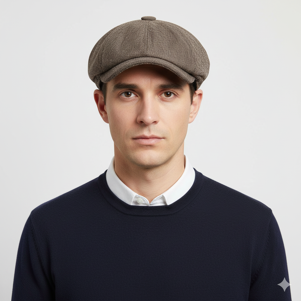 Béret Homme Marron Clair à Chevrons