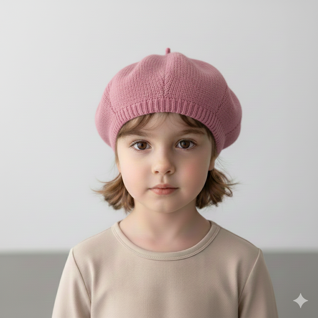 Béret Enfant Lilas en Maille
