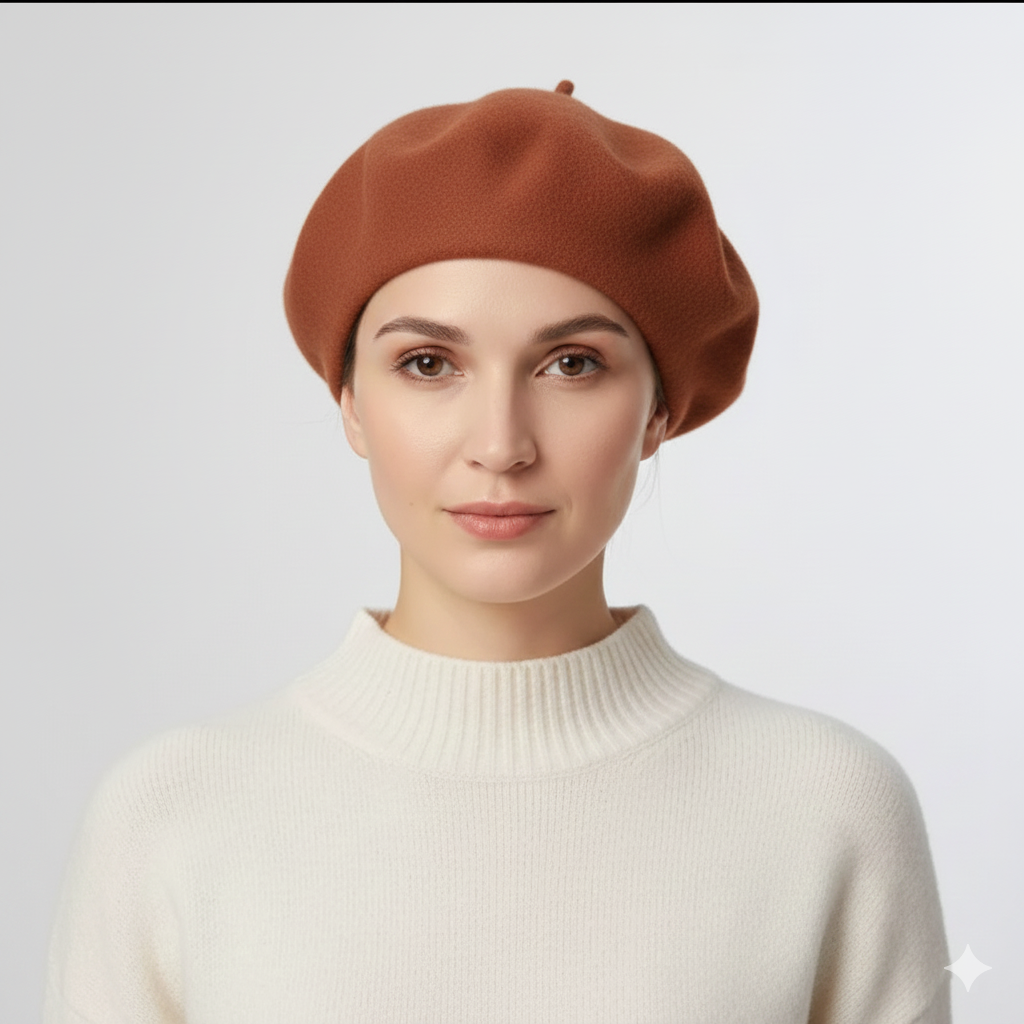 Béret Femme Terracotta en Laine