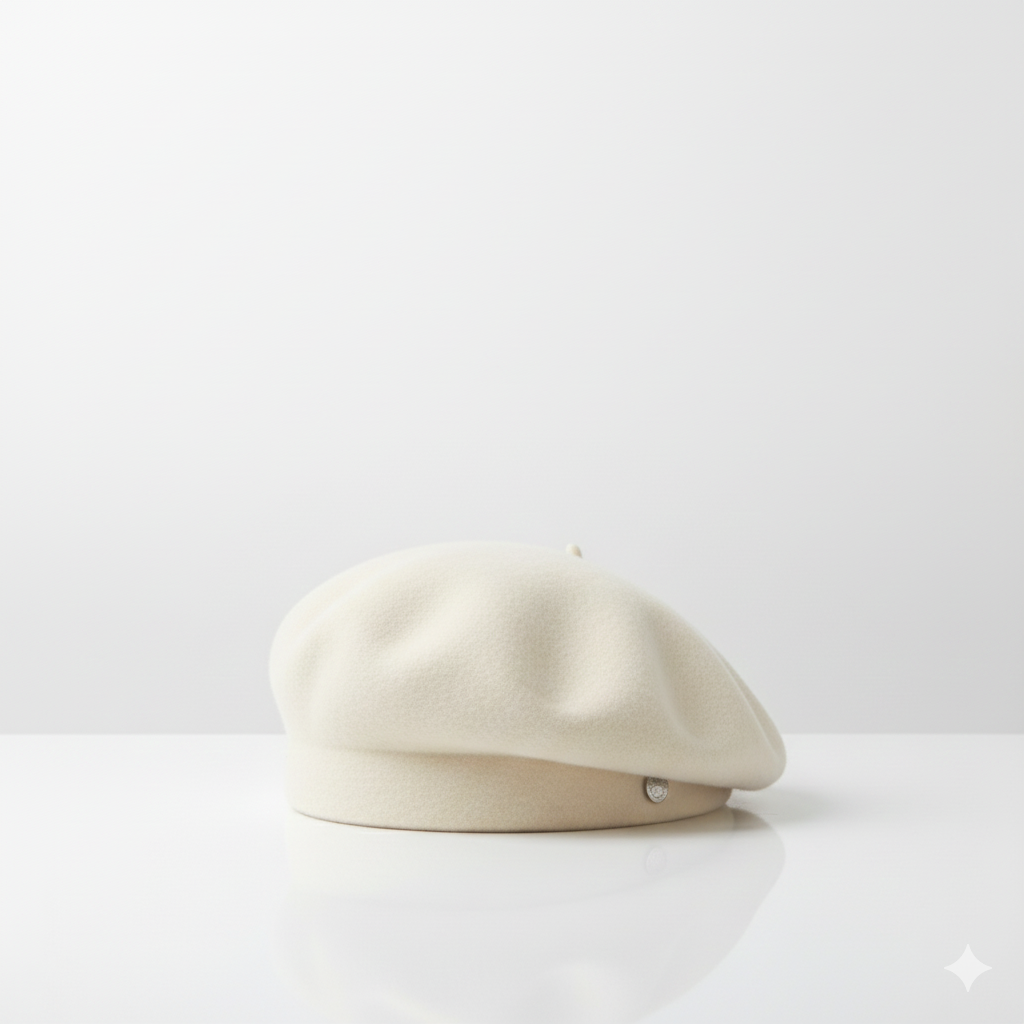 Béret Basque Blanc Femme en Laine