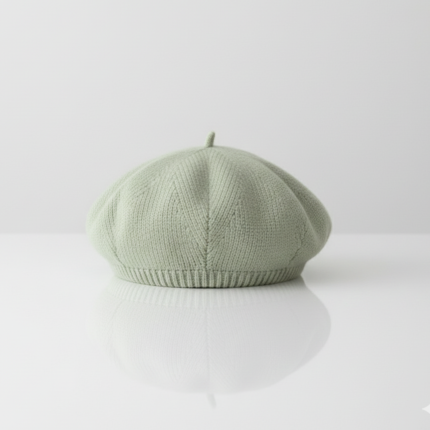 Béret Enfant Vert Sauge en Maille