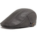 Béret Casquette Gris Foncé en Cuir