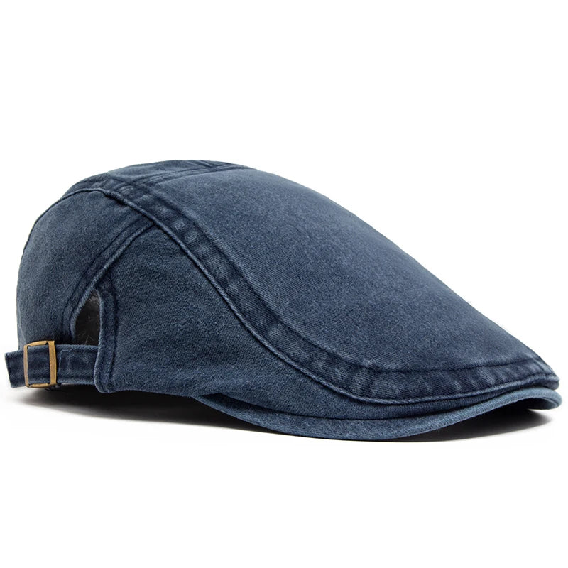 Béret Anglais Denim Bleu en Coton