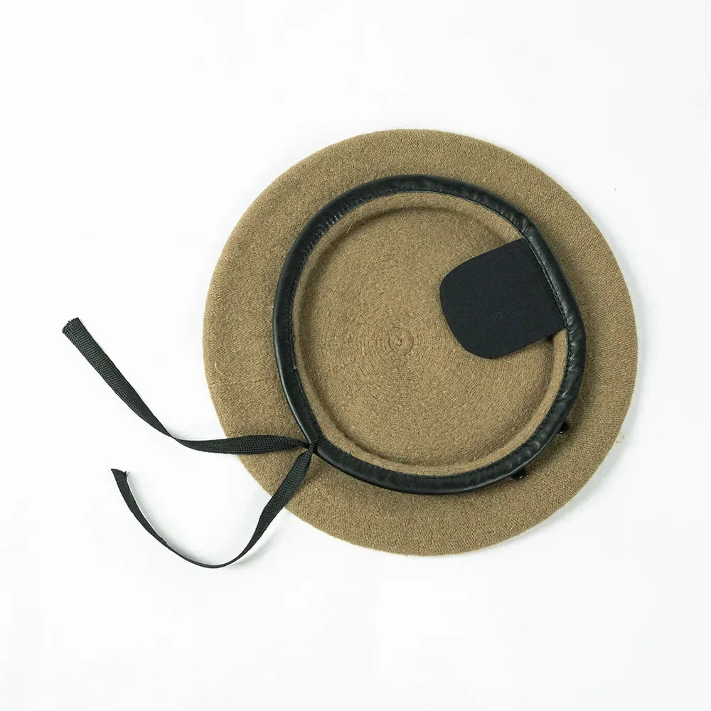 Béret Militaire en Laine Vert Camel