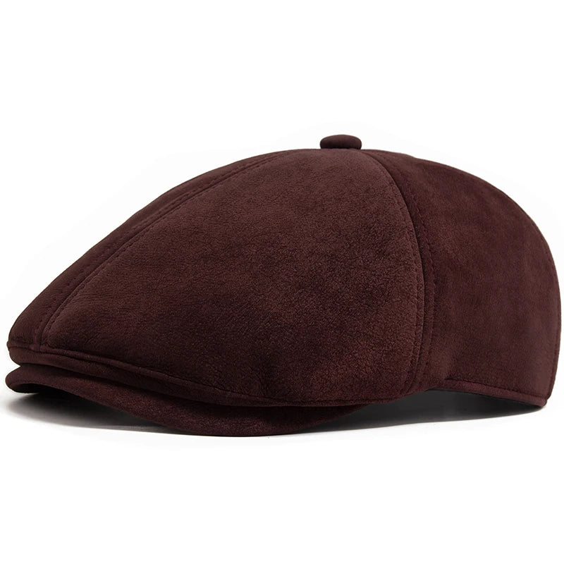Béret Anglais Bordeaux en Cuir