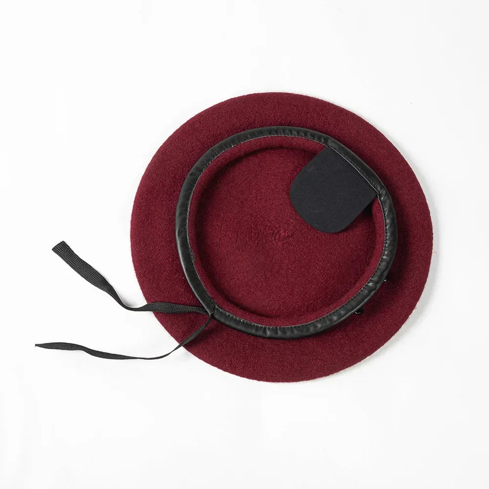 Béret Militaire Bordeaux en Laine