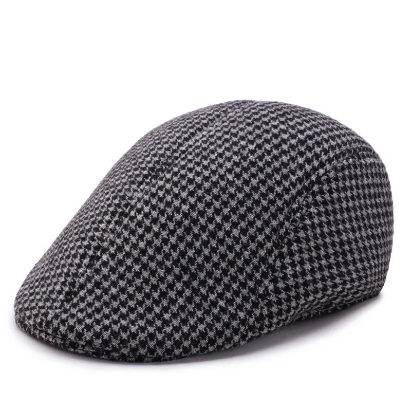 Béret à Carreaux Noir et Gris