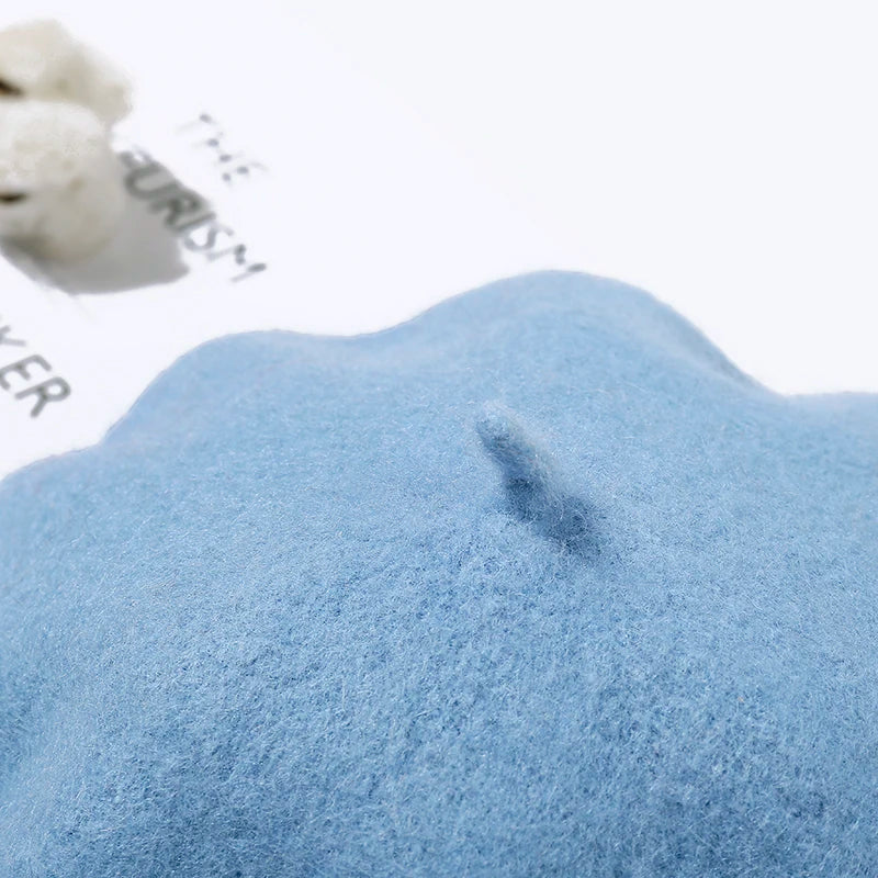 Béret Femme Bleu Ciel en Laine