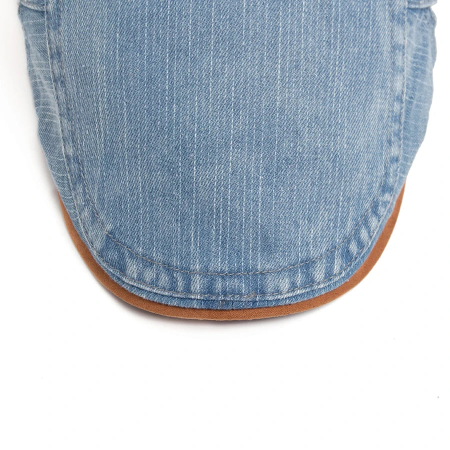 Béret Anglais Bleu Denim en Coton