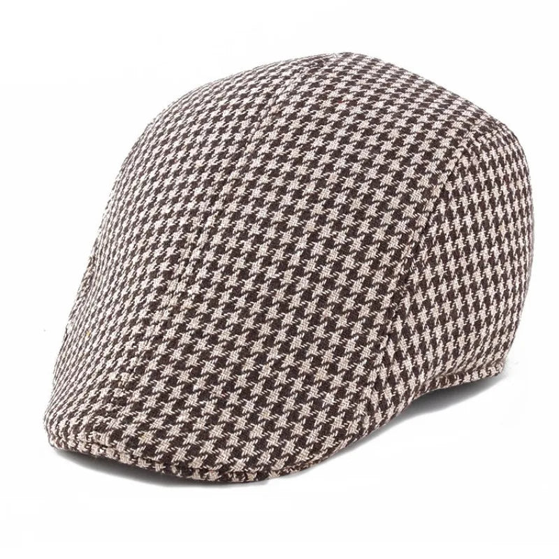 Béret à Carreaux Marron et Beige